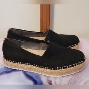 Dr Scholls Women's Black Espadrille Platform Slip-On Shoes